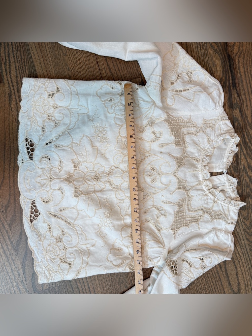 Anthropologie Linen Cotton Top Women XS Embroidered Eyelet Cutout Sézane Style - Picture 12 of 12